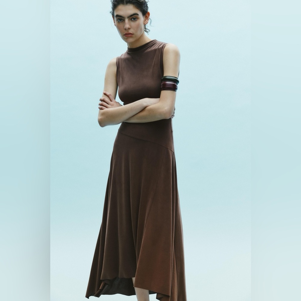 Zara Flowy Fabric Midi Dress
